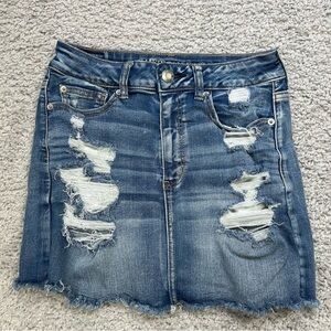 American Eagle Skirt Womens 6 Next Level Stretch Distressed Holes Country Rodeo